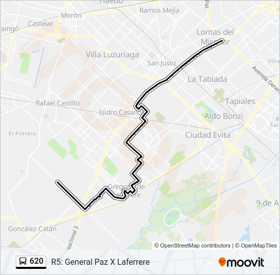 Mapa de 620 de Colectivo