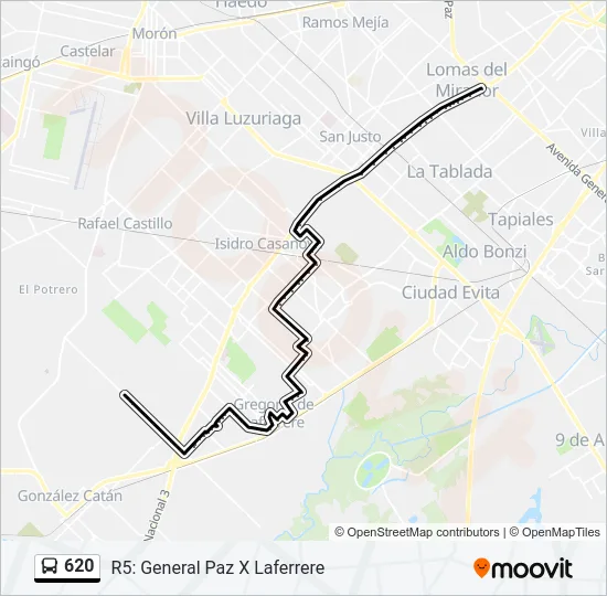 620 Colectivo Line Map