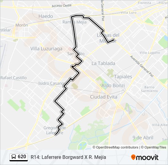 620 Colectivo Line Map