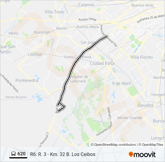 620 Colectivo Line Map