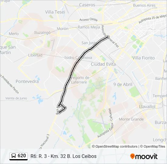 620 Colectivo Line Map