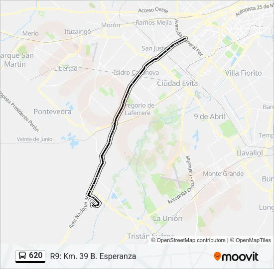 620 Colectivo Line Map