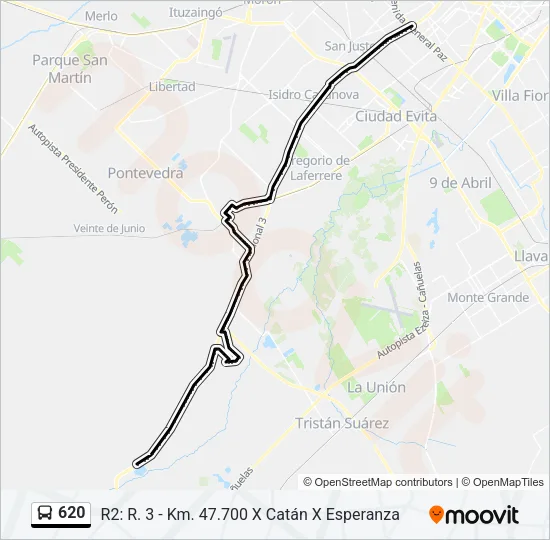 620 Colectivo Line Map