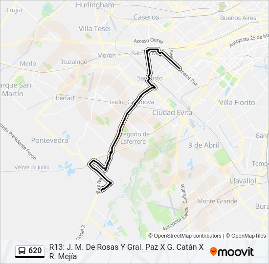 620 Colectivo Line Map
