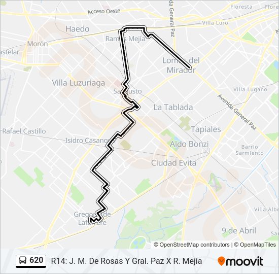 620 Colectivo Line Map