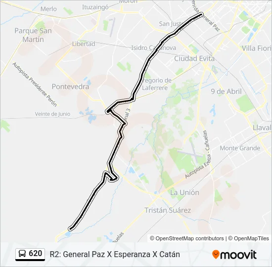 620 Colectivo Line Map