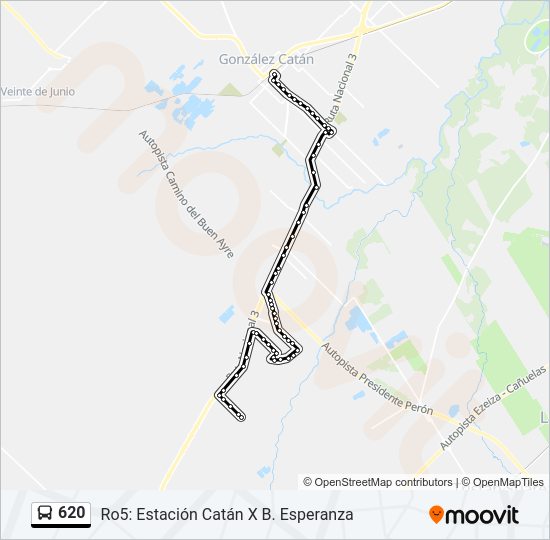 Mapa de 620 de Colectivo