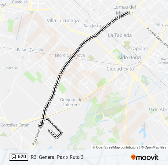 Mapa de 620 de Colectivo
