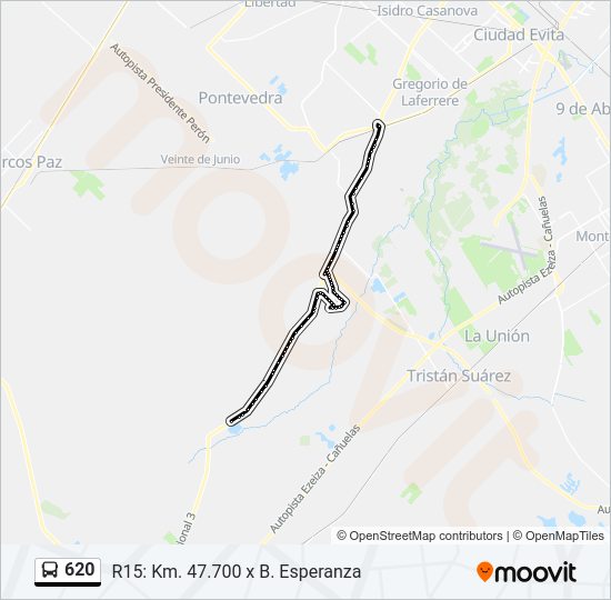 Mapa de 620 de Colectivo