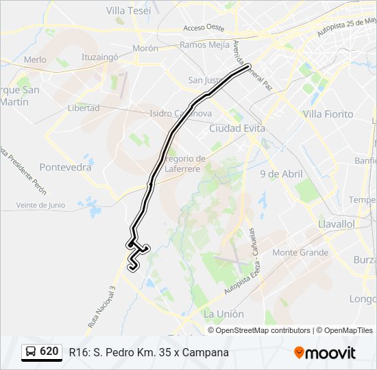 620 Colectivo Line Map