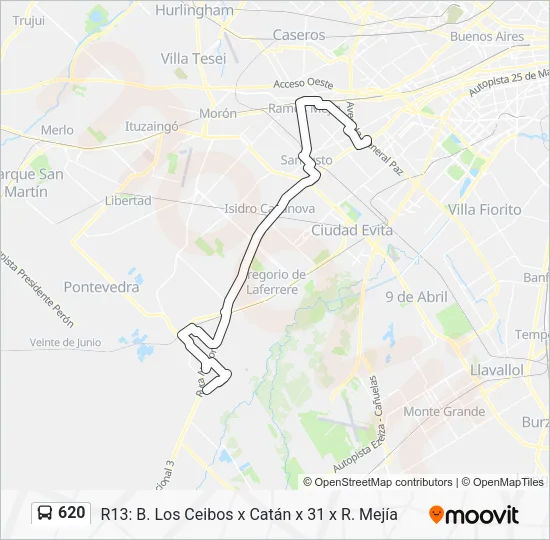 620 Colectivo Line Map