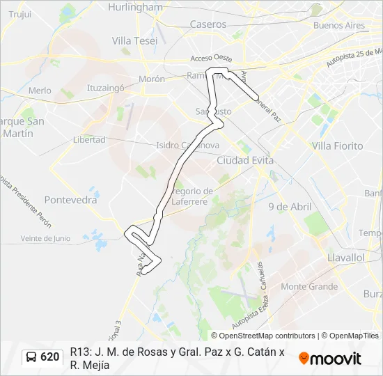 620 Colectivo Line Map