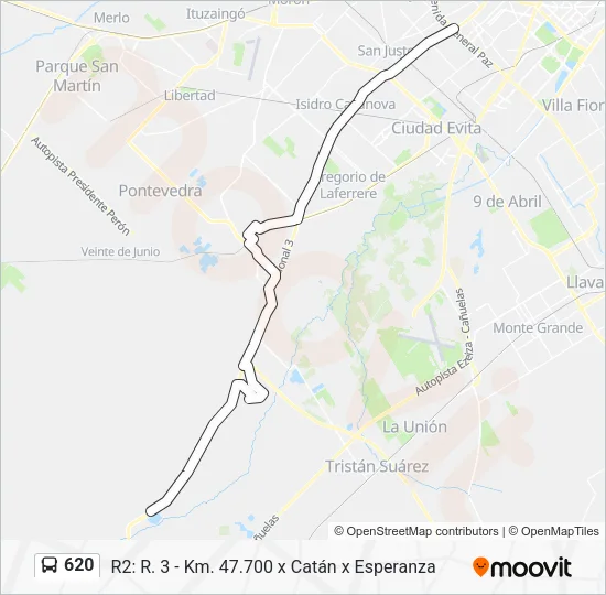 620 Colectivo Line Map