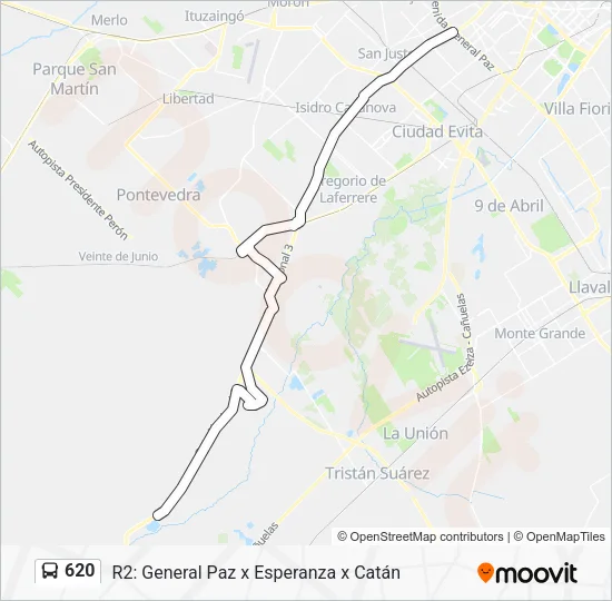 620 Colectivo Line Map