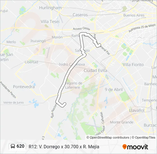 620 Colectivo Line Map