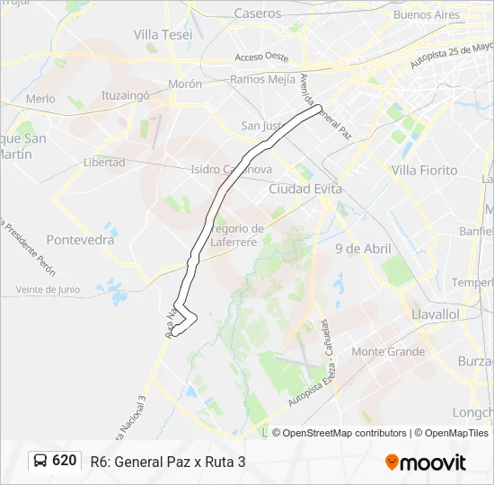 620 Colectivo Line Map