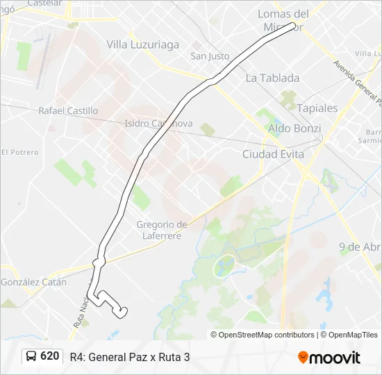 620 Colectivo Line Map