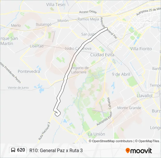 620 Colectivo Line Map