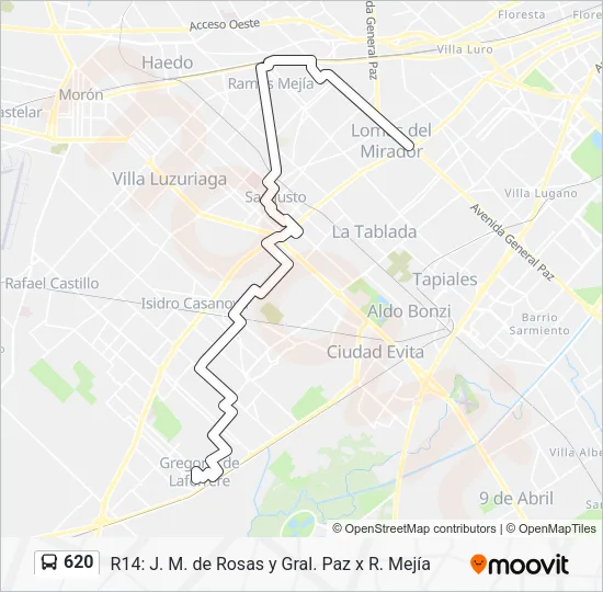 620 Colectivo Line Map