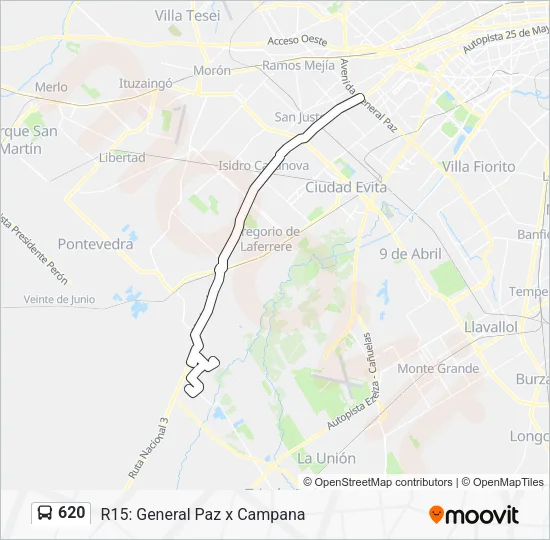 620 Colectivo Line Map