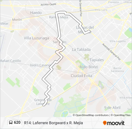 620 Colectivo Line Map