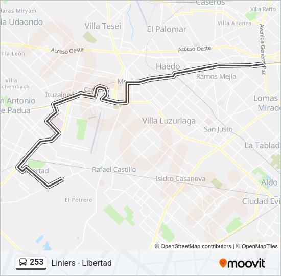 Mapa de 253 de Colectivo