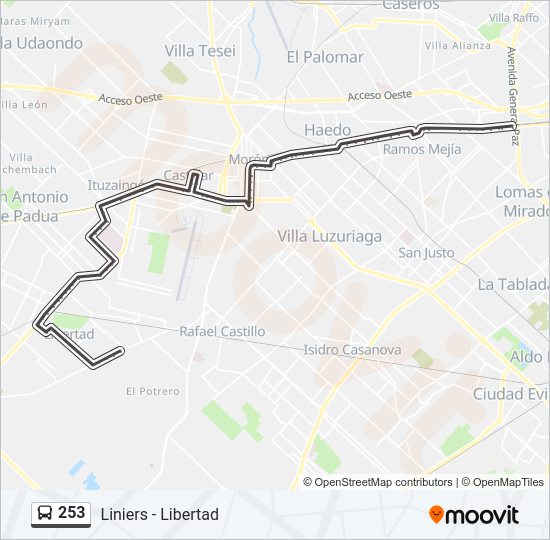 Mapa de 253 de Colectivo