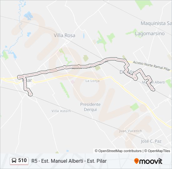 Mapa de 510 de Colectivo