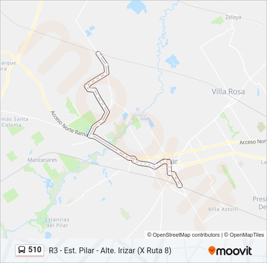 Mapa de 510 de Colectivo