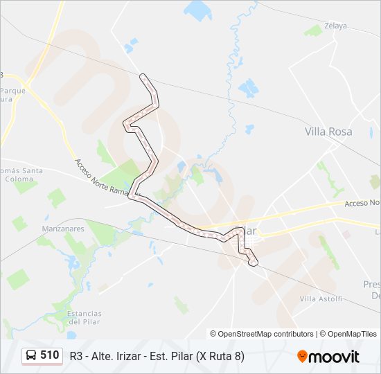 Mapa de 510 de Colectivo