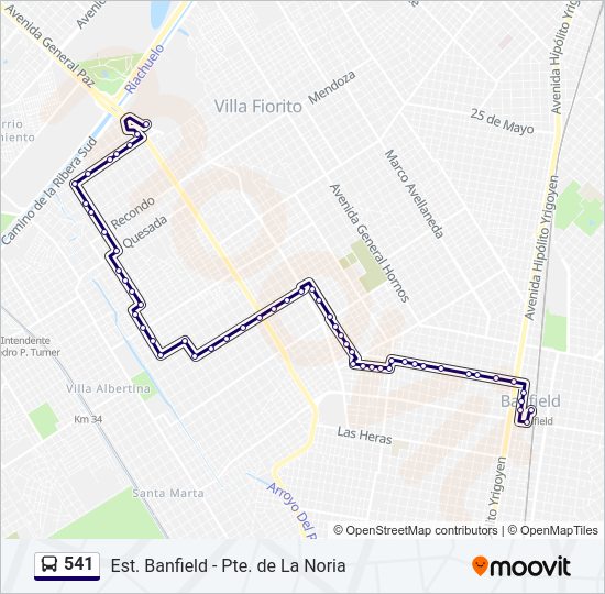 Mapa de 541 de Colectivo