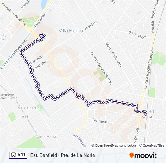 Mapa de 541 de Colectivo
