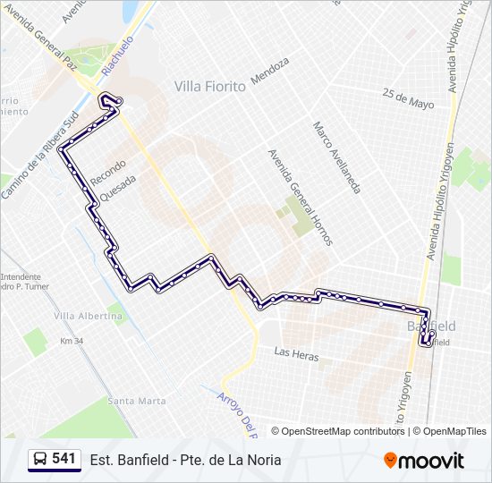 Mapa de 541 de Colectivo