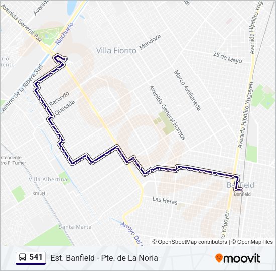 541 Colectivo Line Map