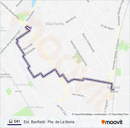 541 Colectivo Line Map