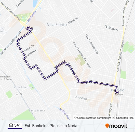 541 Colectivo Line Map