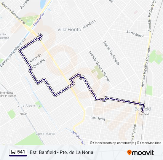 541 Colectivo Line Map
