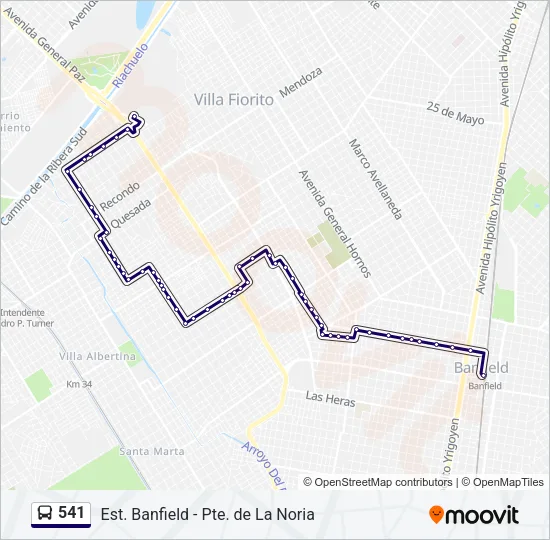 541 Colectivo Line Map