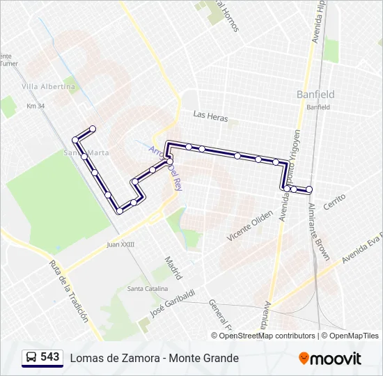 543 Colectivo Line Map