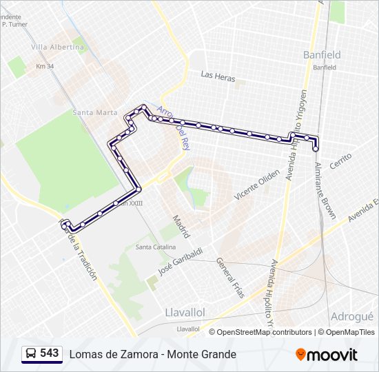 Mapa de 543 de Colectivo