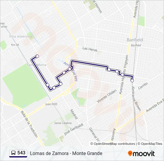 543 Colectivo Line Map