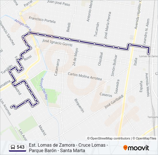 543 Colectivo Line Map