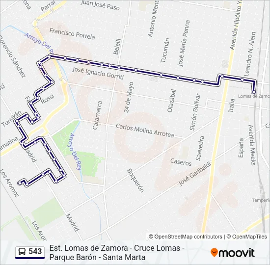 543 Colectivo Line Map