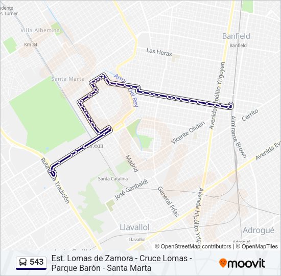 543 Colectivo Line Map