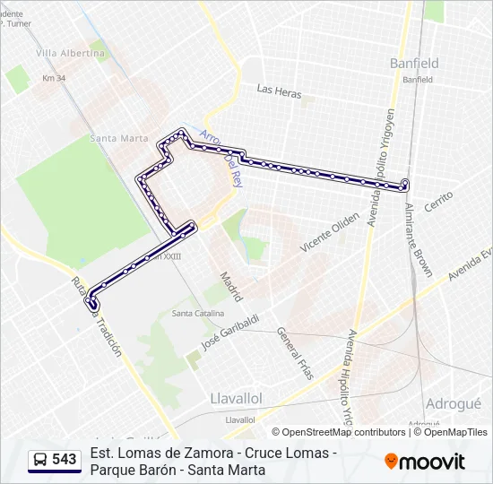 543 Colectivo Line Map