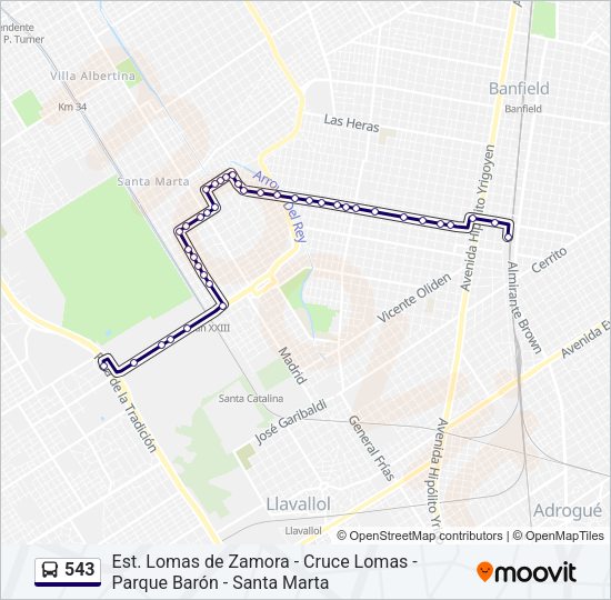 543 Colectivo Line Map