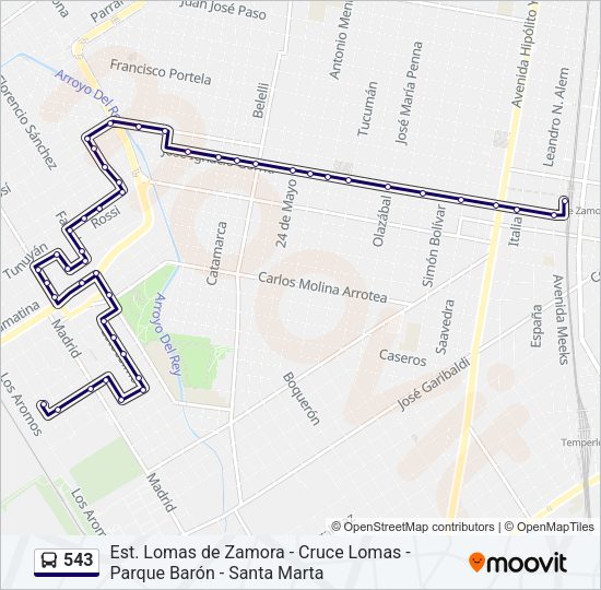 543 Colectivo Line Map