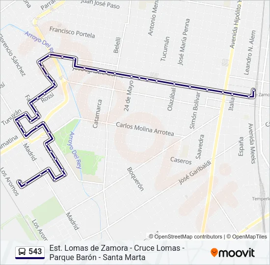 543 Colectivo Line Map