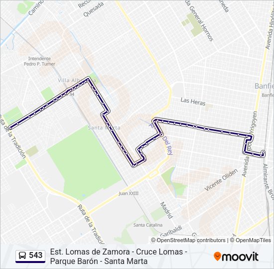543 Colectivo Line Map