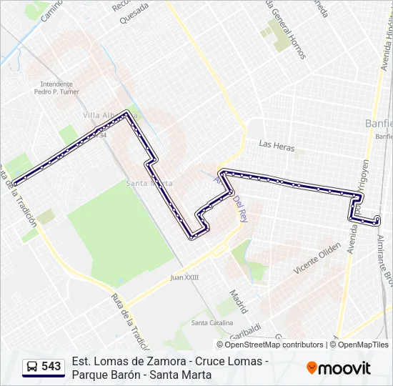 543 Colectivo Line Map